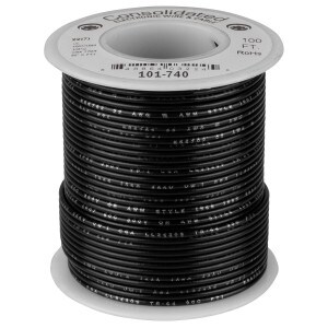 Main product image for Consolidated 22 AWG Black Stranded Hook-Up Wire 101-740